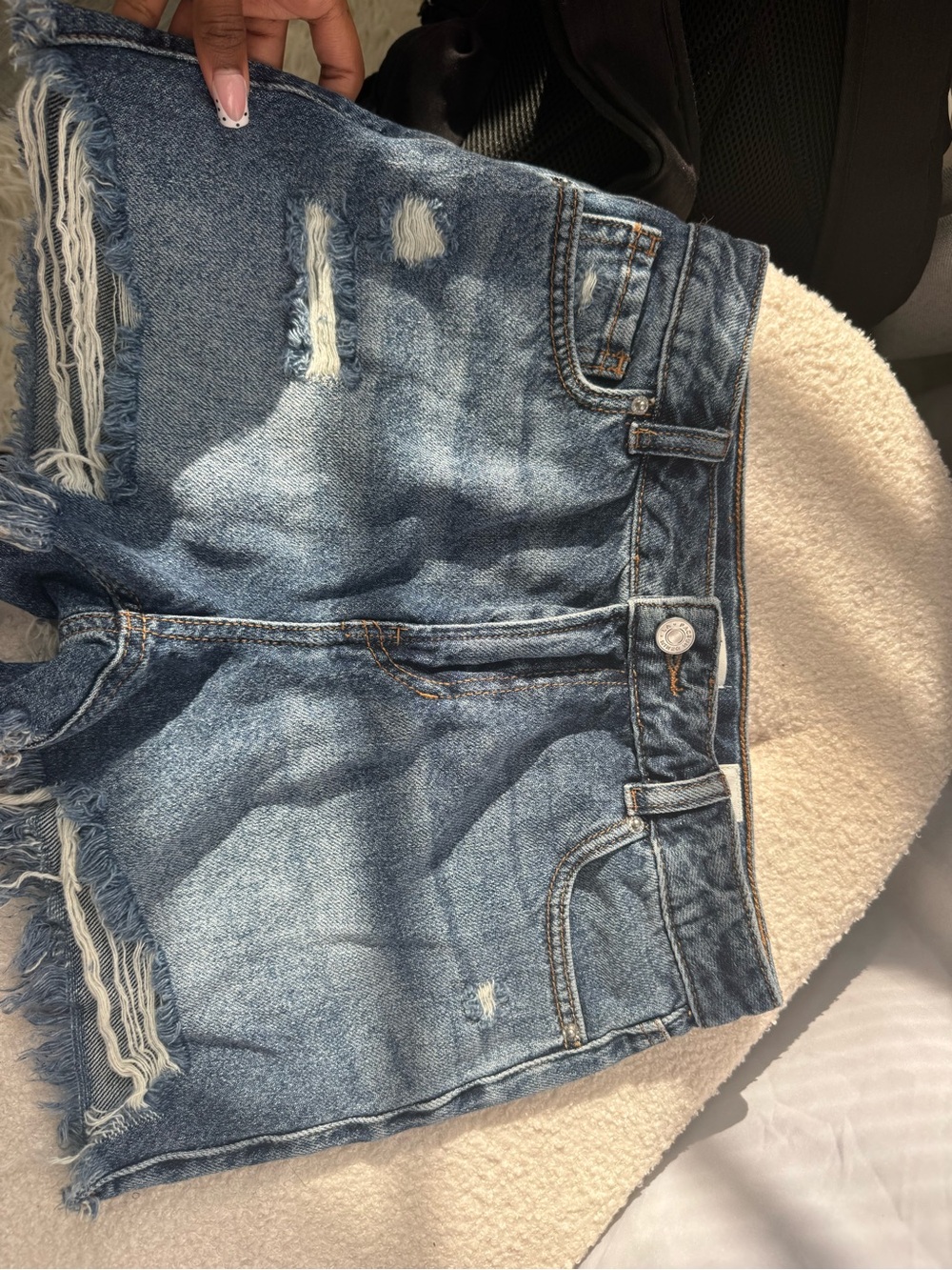 PacSun Women's Distressed Denim Cutoff Shorts - Medium Blue
